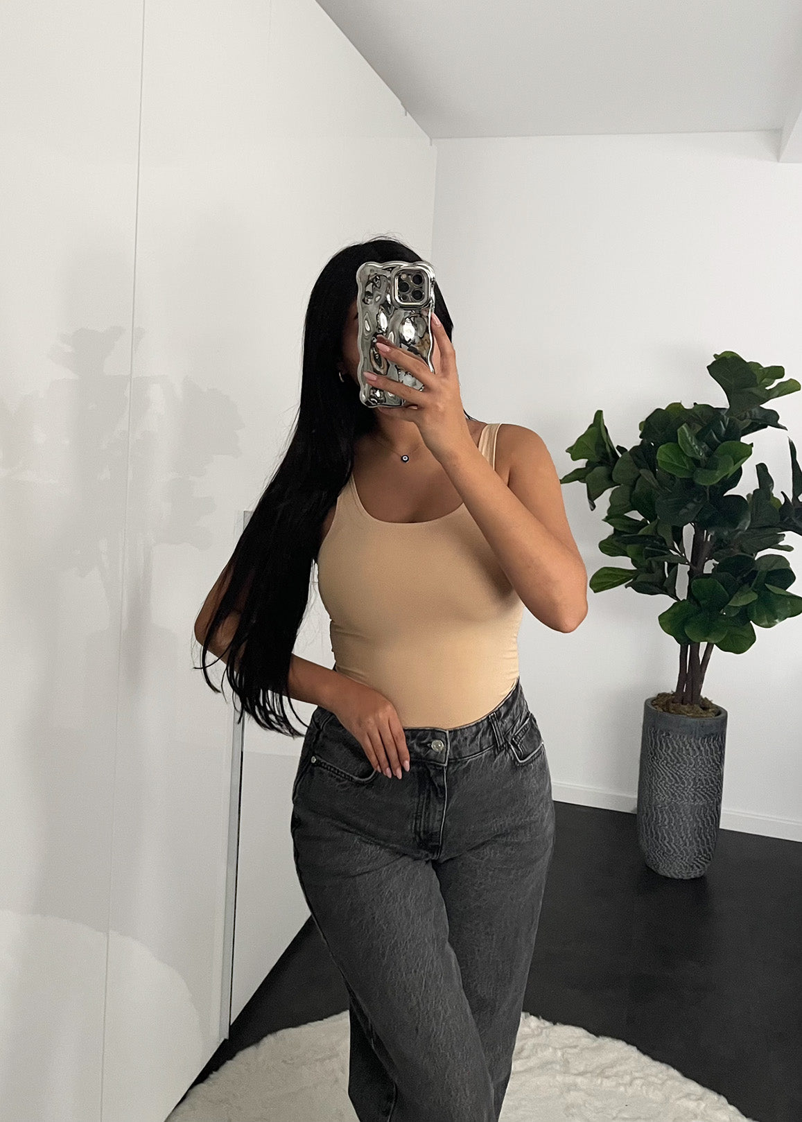 Basic Body mit dicken Trägern - Beige