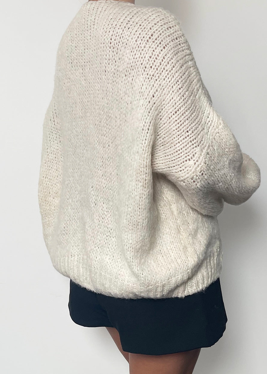 Cardigan mit Schleifen - Beige