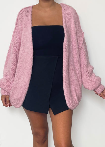 Cardigan mit Ballonärmeln - Rosa